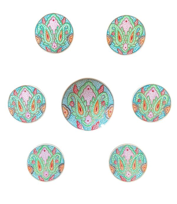 Dancing paisleys coaster set - Image 5