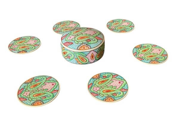 Dancing paisleys coaster set - Image 4