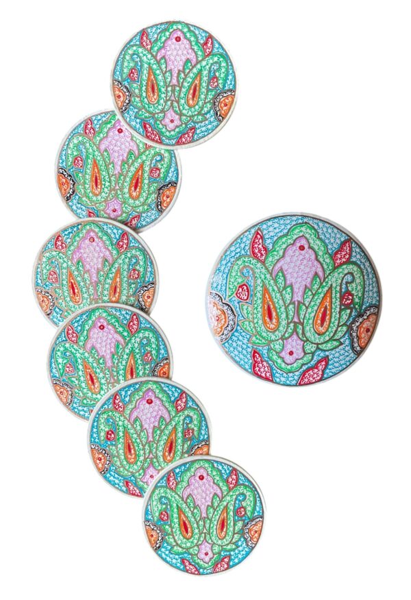 Dancing paisleys coaster set